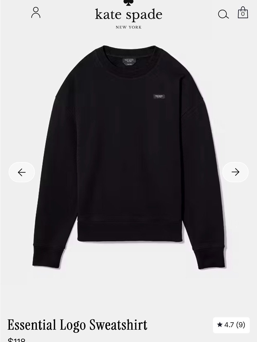 kate spade Men's Crewneck Sweatshirt in Black